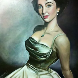"Liz". estude de retrato à óleo.